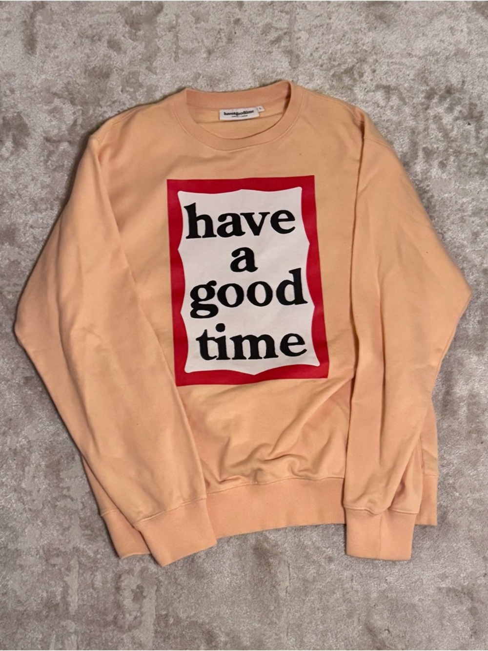 Have a Good Time - Crewneck Sweatshirt - Made in Japan - Size L - Peach